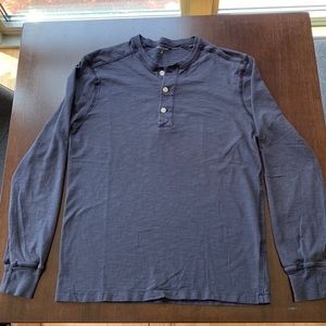 J. Crew Henley Navy Slub Cotton